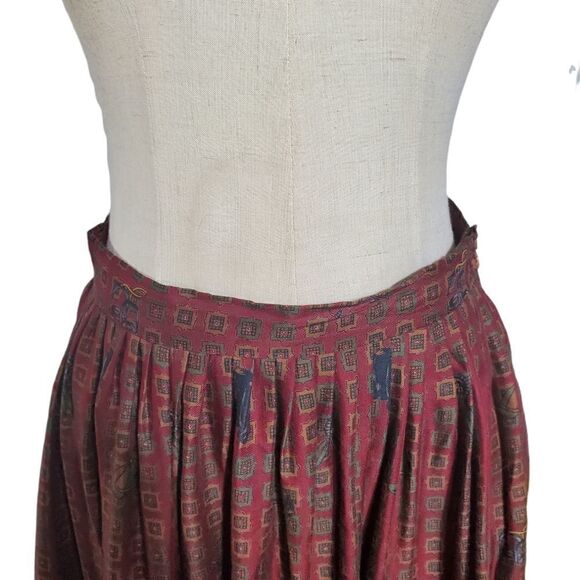 Herman Geist Vintage Burgundy Riding Print Skirt - Picture 2 of 7